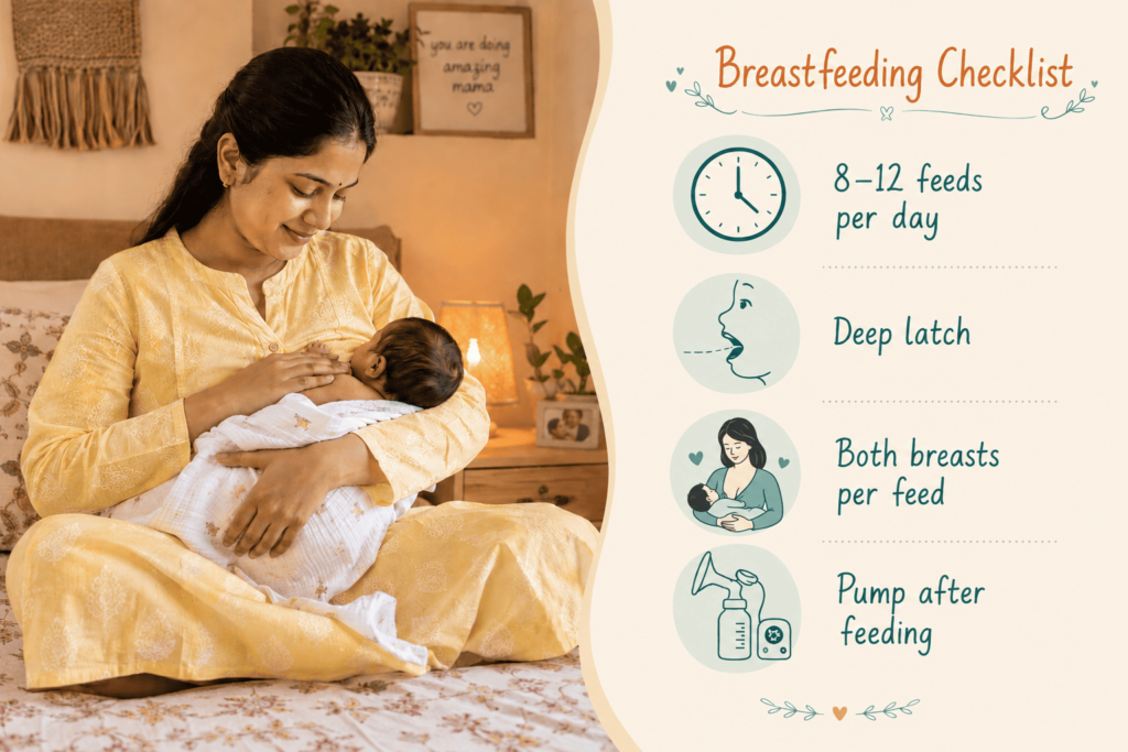 Breastfeeding checklist infographic