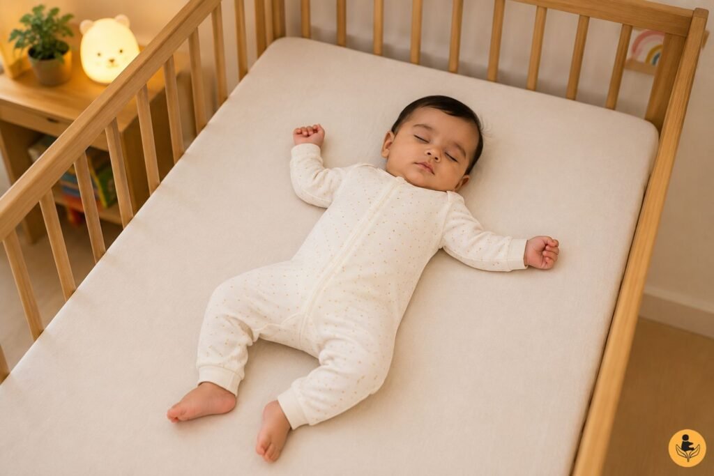 Safe back sleeping position for babies during weaning
